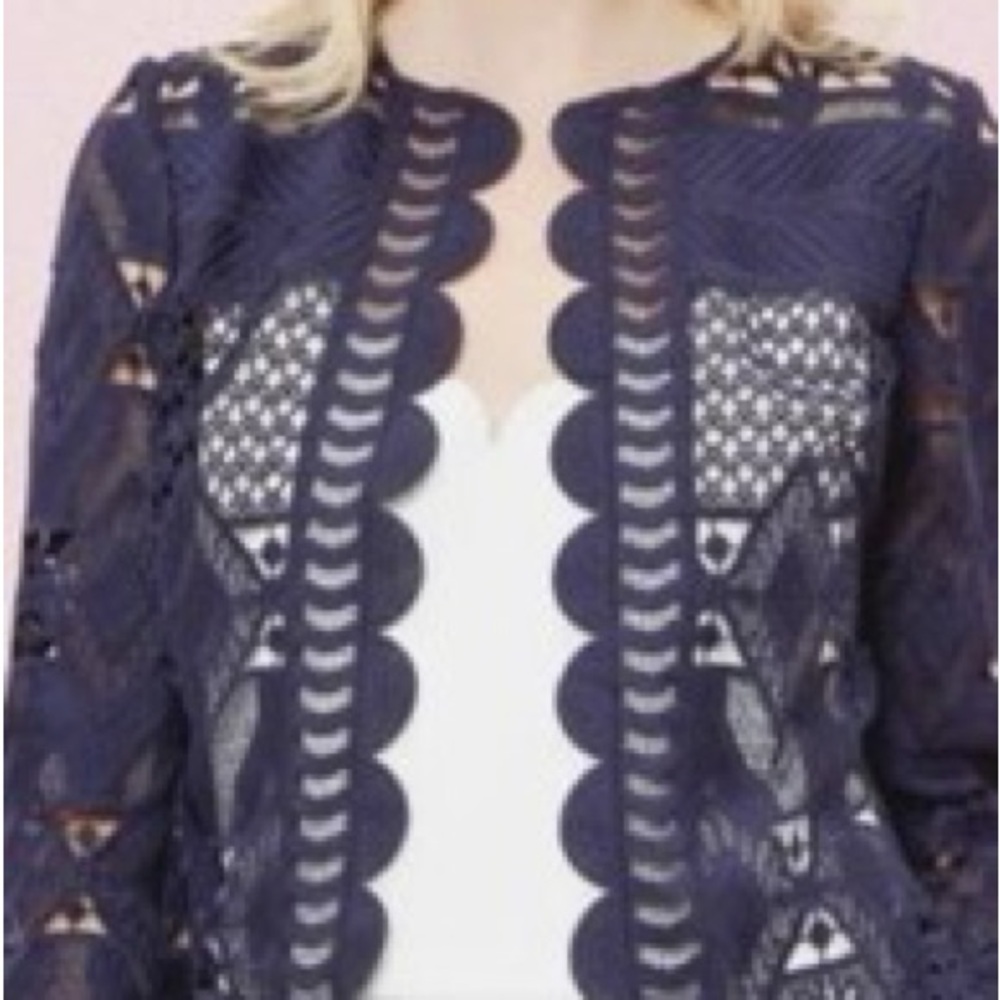 Ted Baker Navy Lace Blazer